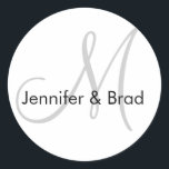 Wedding Bride Groom Grey Black Monogram Sticker<br><div class="desc">Customizable with your names,  monogram and 100s of colours to choose from. by Elke Clarke©2009. More designs available at WhiteWhimsicialWeddings.blogspot.com</div>