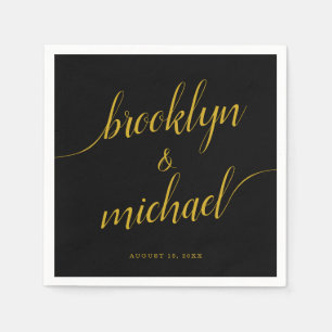 Wedding Bride & Groom Handwritten Calligraphy Napkin