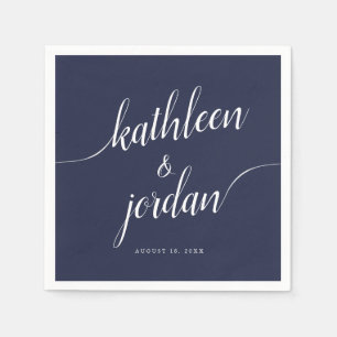 Wedding Bride & Groom Handwritten Calligraphy Napkin