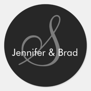 Wedding Bride Groom Names Monogram S Sticker
