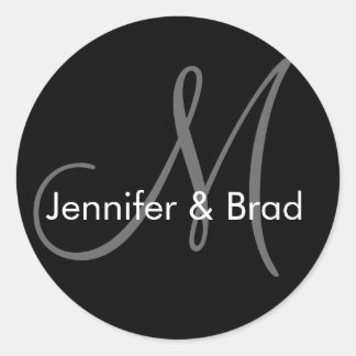 Wedding Bride Groom Names Monogram Sticker