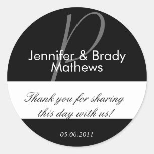 Wedding Bride & Groom Thank You Favour Sticker