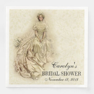 Wedding Bride Shower Vintage Traditional Lace Napkin