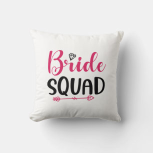 Wedding Bride Squad Throw Pillow