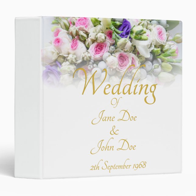 Wedding - bride with colourful wedding bouquet binder (Front/Spine)