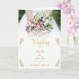 Wedding - bride with colourful wedding bouquet card