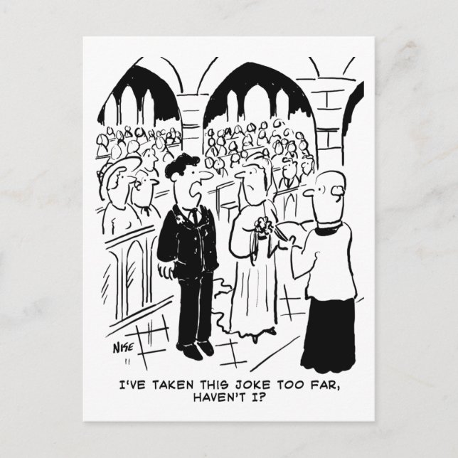 Wedding - Bridegroom Practical Joke Cartoon Postcard (Front)