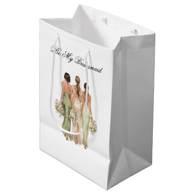 Wedding Bridesmaid Gift Bag (Front Angled)