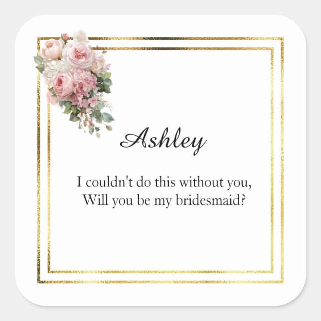 Wedding Bridesmaid Gift Stickers (Front)