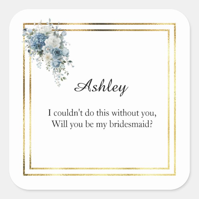 Wedding Bridesmaid Gift Stickers (Front)