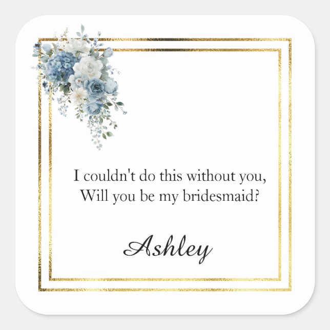 Wedding Bridesmaid Gift Stickers (Front)