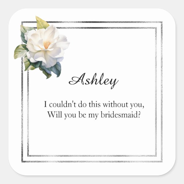 Wedding Bridesmaid Gift Stickers (Front)