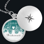 Wedding Bridesmaid Keepsake Thank You Necklace<br><div class="desc">Keepsake Necklaces Choose either Silver Plated Gold Finish or Sterling Silver Unique Personalized Custom !st Christmas Gift Wedding Keepsake Wedding Party Necklaces - to change background colour - click customize - click edit - choose last tool in drop down menu and choose from one of the colours shown or enter...</div>