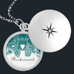 Wedding Bridesmaid Keepsake Thank You Necklace<br><div class="desc">Keepsake Necklaces Choose either Silver Plated Gold Finish or Sterling Silver Unique Personalized Custom !st Christmas Gift Wedding Keepsake Wedding Party Necklaces - to change background colour - click customize - click edit - choose last tool in drop down menu and choose from one of the colours shown or enter...</div>
