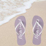 Wedding Bridesmaid Trendy Mauve Flip Flops<br><div class="desc">Gift your wedding bridesmaids with these stylish bridesmaid flip flops that are a trendy mauve/pale purple colour along with white,  stylized script to complement your similar wedding colour scheme. Select foot size along with other options. You may customize your flip flops to change colour to your desire.</div>