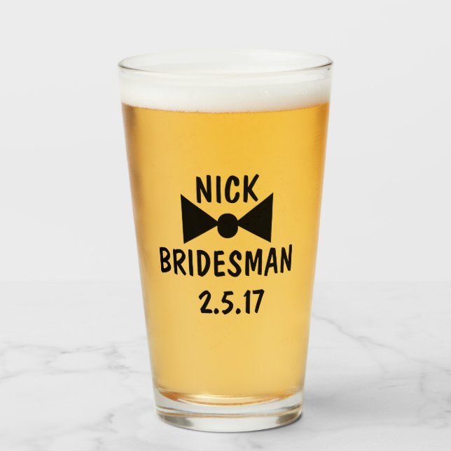wedding bridesman Gifts, bridesmen Glass (Front Filled)