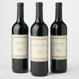 Wedding Brown Western Bull Skull Rustic Vintage Wine Label