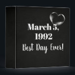 Wedding Bubble Heart on Black Leather Binder<br><div class="desc">Textured black leather background with a bubble heart for a wedding photo album.
Heart can be deleted.
All text is editable.</div>