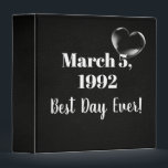 Wedding Bubble Heart on Black Leather Binder<br><div class="desc">Textured black leather background with a bubble heart for a wedding photo album.
Heart can be deleted.
All text is editable.</div>