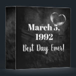 Wedding Bubble Heart on Black Leather Binder<br><div class="desc">Worn black leather background with a bubble heart for a wedding photo album.
Heart can be deleted.
All text is editable.</div>