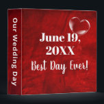 Wedding Bubble Heart on Red Leather Binder<br><div class="desc">Red leather background with bubble heart for a wedding photo album.
Heart can be deleted.
All text is editable.</div>