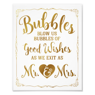 Wedding bubble sign wedding poster, gold wedding