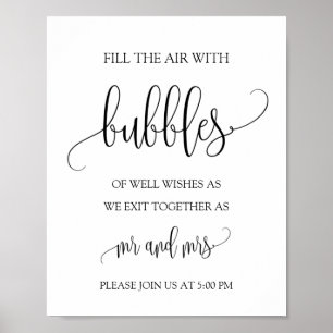 Wedding Bubbles Sign / Newlywed Table Top Sign 