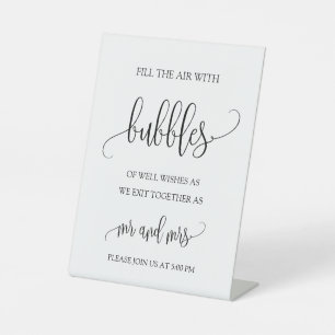 Wedding Bubbles   Well Wishes, Bubbles  Pedestal Sign