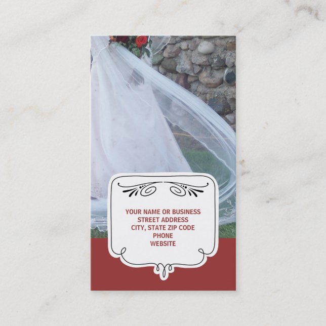 Wedding Business Cards {Red} (Front)