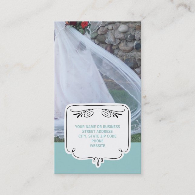 Wedding Business Cards {Teal} (Front)