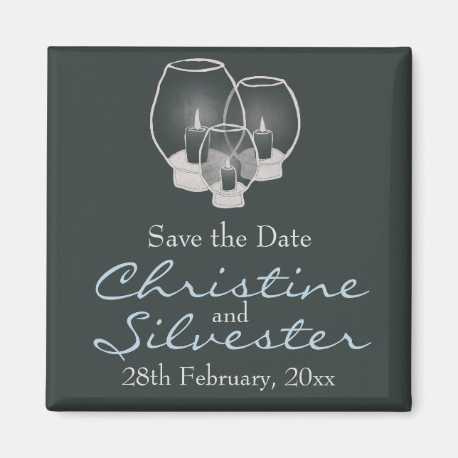 Wedding By Candlelight, save the date Magnet (Front)