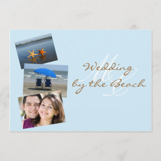 Wedding by the Beach Custom Photo Invitation