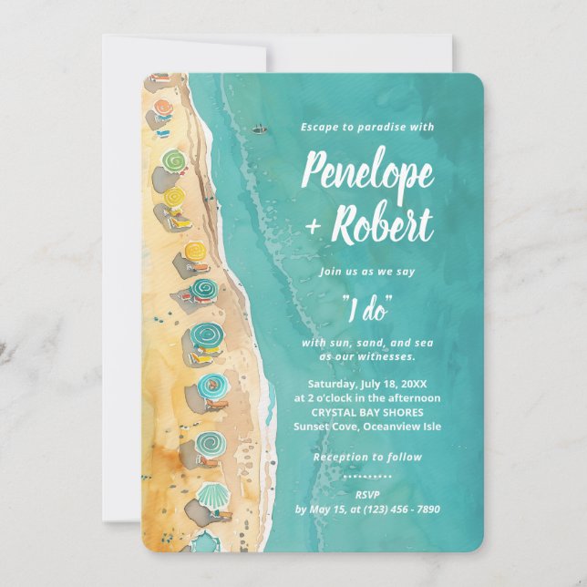 Wedding by the Sea Invitation (Front)