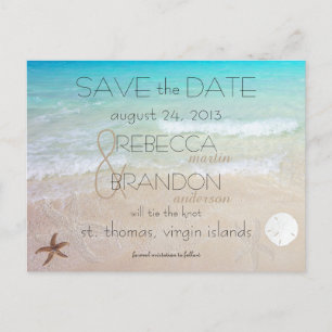 Wedding by the Sea Marriage Announcement Postcard