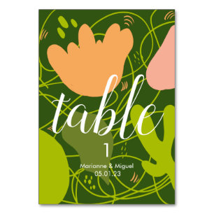 Wedding Cactus Floral Shapes Seating Table Number