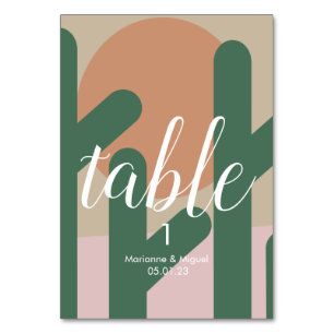 Wedding Cactus Sun Seating Table Number