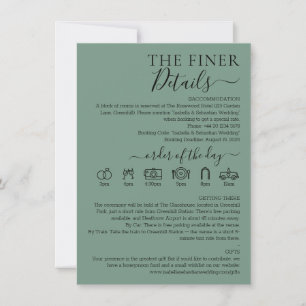 Wedding Cadet Blue Green Finer Details Invitation