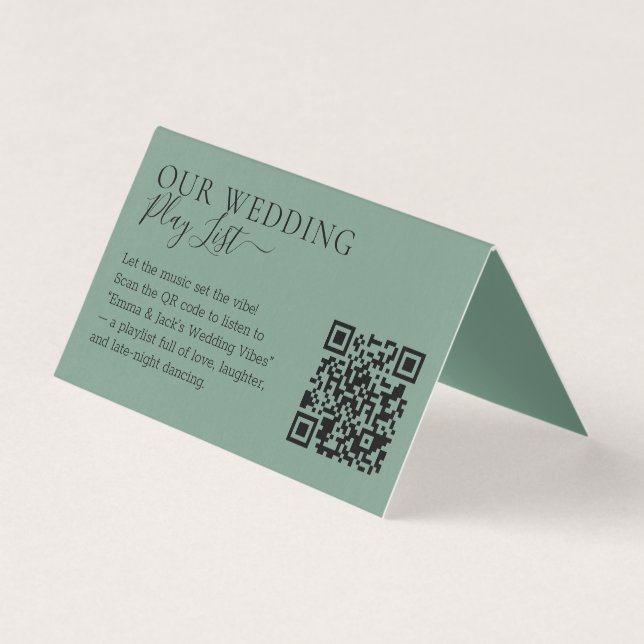 Wedding Cadet Blue Green QR Code Playlist (Front)