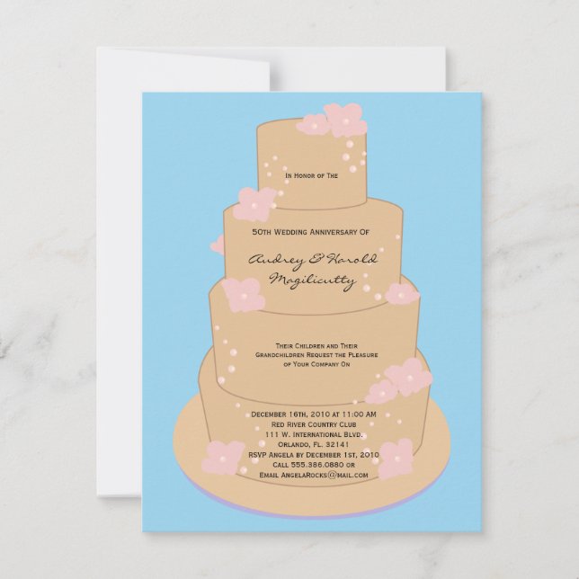 Wedding Cake Anniversary Party Invitation (Front)