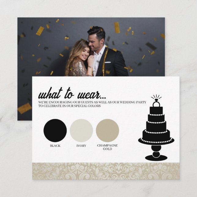 Wedding Cake Attire Enclosure Card (Front/Back)