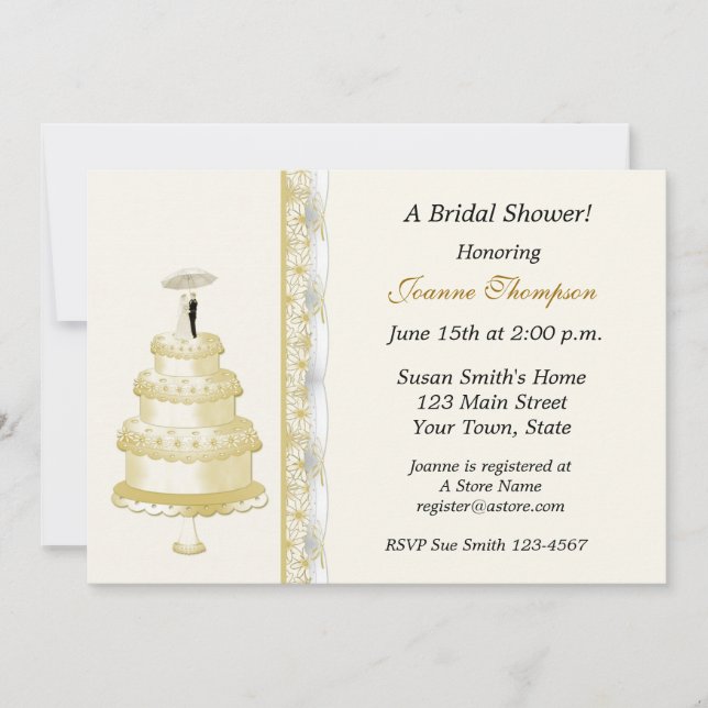 Wedding Cake Bridal Shower Invitation (Front)