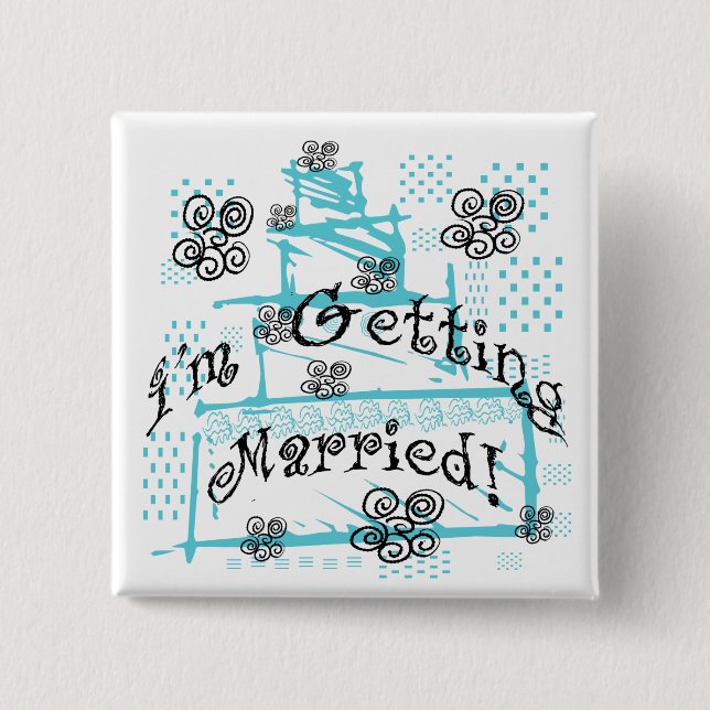 Wedding Cake Bride Tshirts and Gifts 2 Inch Square Button (Front)