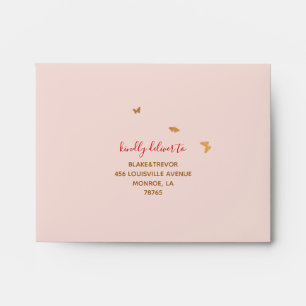 Wedding Cake Butterflies RSVP Envelope
