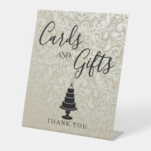 Wedding Cake Cards & Gifts Pedestal Sign