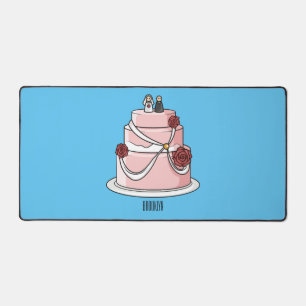 Wedding cake cartoon illustration  desk mat