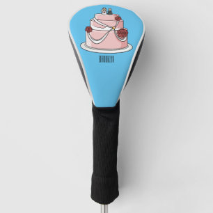 Wedding cake cartoon illustration  golf head cover
