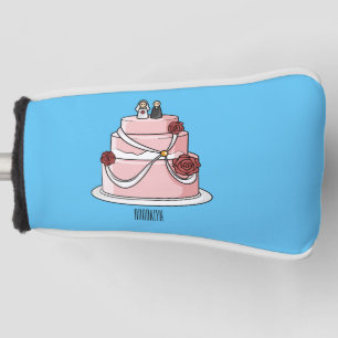 Wedding cake cartoon illustration  golf head cover