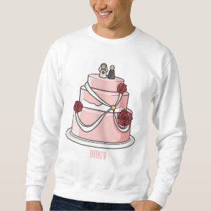 Wedding cake cartoon illustration  sweatshirt
