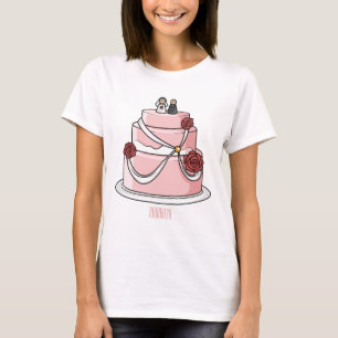 Wedding cake cartoon illustration T-Shirt