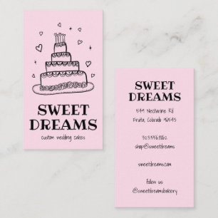 Wedding Cake Catering Bakery Custom Baker Business Card
